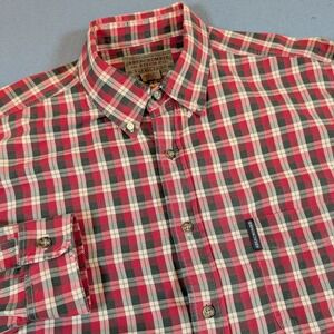 Abercrombie & Fitch The Big Shirt Button Down Mens XL Red Green Plaid Vintage